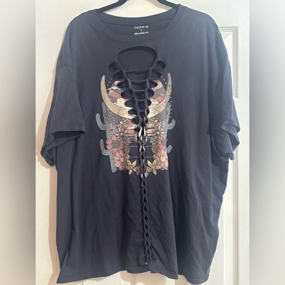 Torrid Graphic Relaxed Fit Slashed Tee